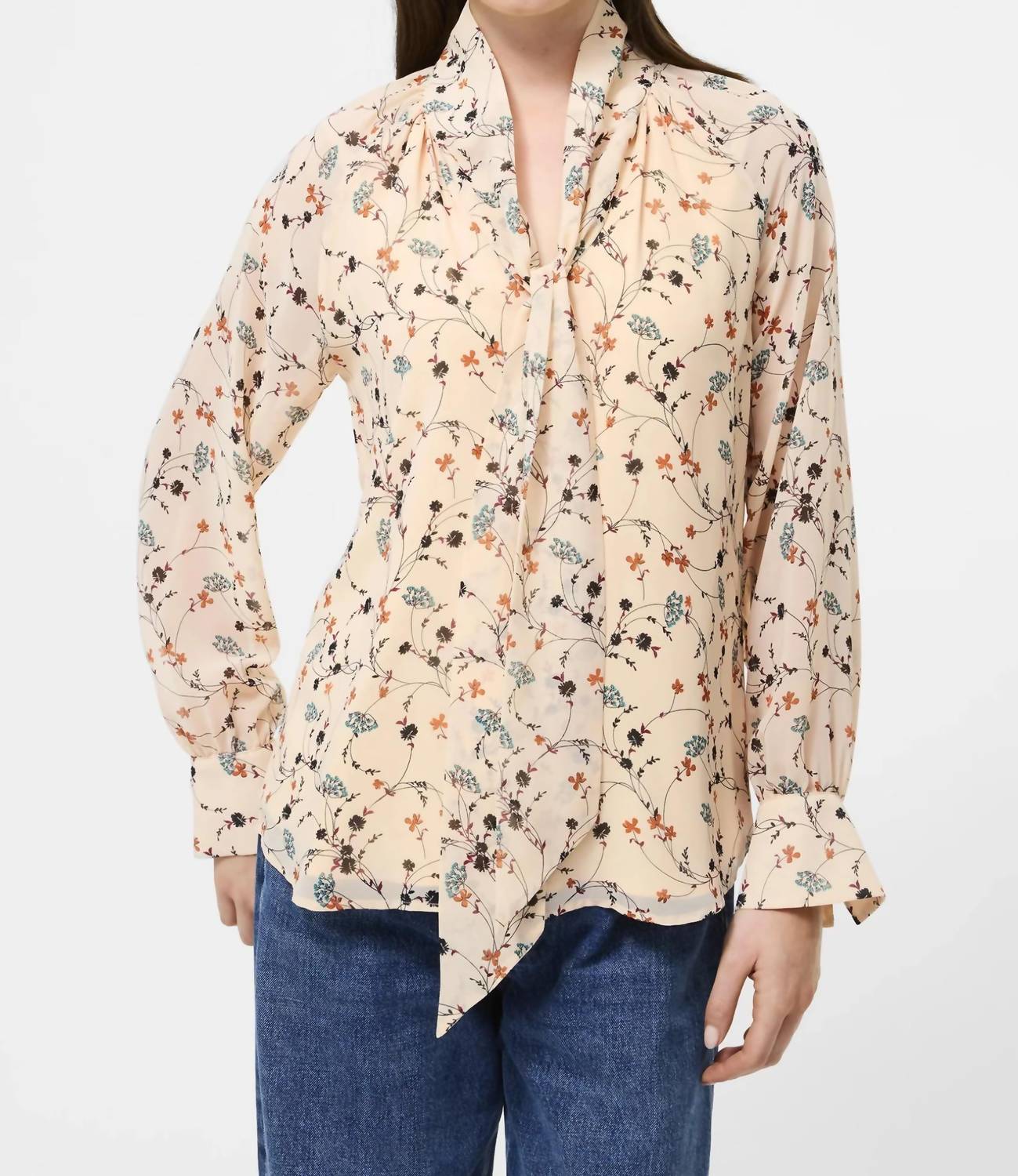 French Connection - Leithia Wispy Chiffon Neck Tie Top