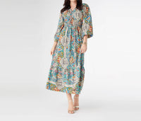 Coco + Carmen - Women's Lotus Paisley Floral Print Maxi Dress