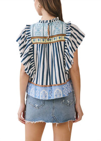 Tcec - Sorrento Stripe Ruffle Top