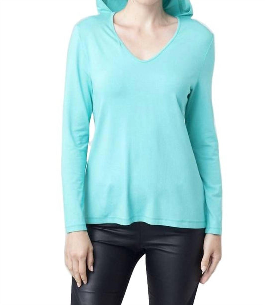 Hooded V-Neck Top