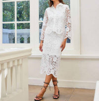 Karen Kane - Lace Midi Pencil Skirt