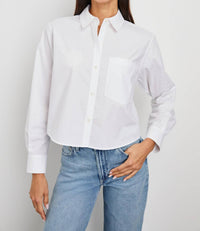 Rails Ramy Cropped Button Down Shirt in white - women's shirt