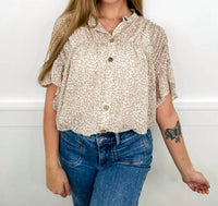 Bibi - Wild Things Sheer Short Sleeve Top