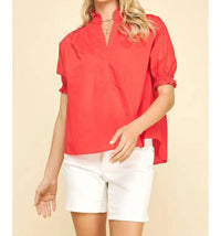 Pinch - Puff Sleeve Solid Top