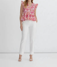 Entro - Garden Ruffle Peplum Top