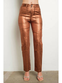Kiwi - Stretch Straight Metallic Pants