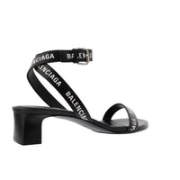 Balenciaga - Women's Allover Logo Ankle Strap Round Sandals