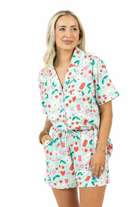 Katydid - Xo Cherries Valentine's Day Print Loungewear Set