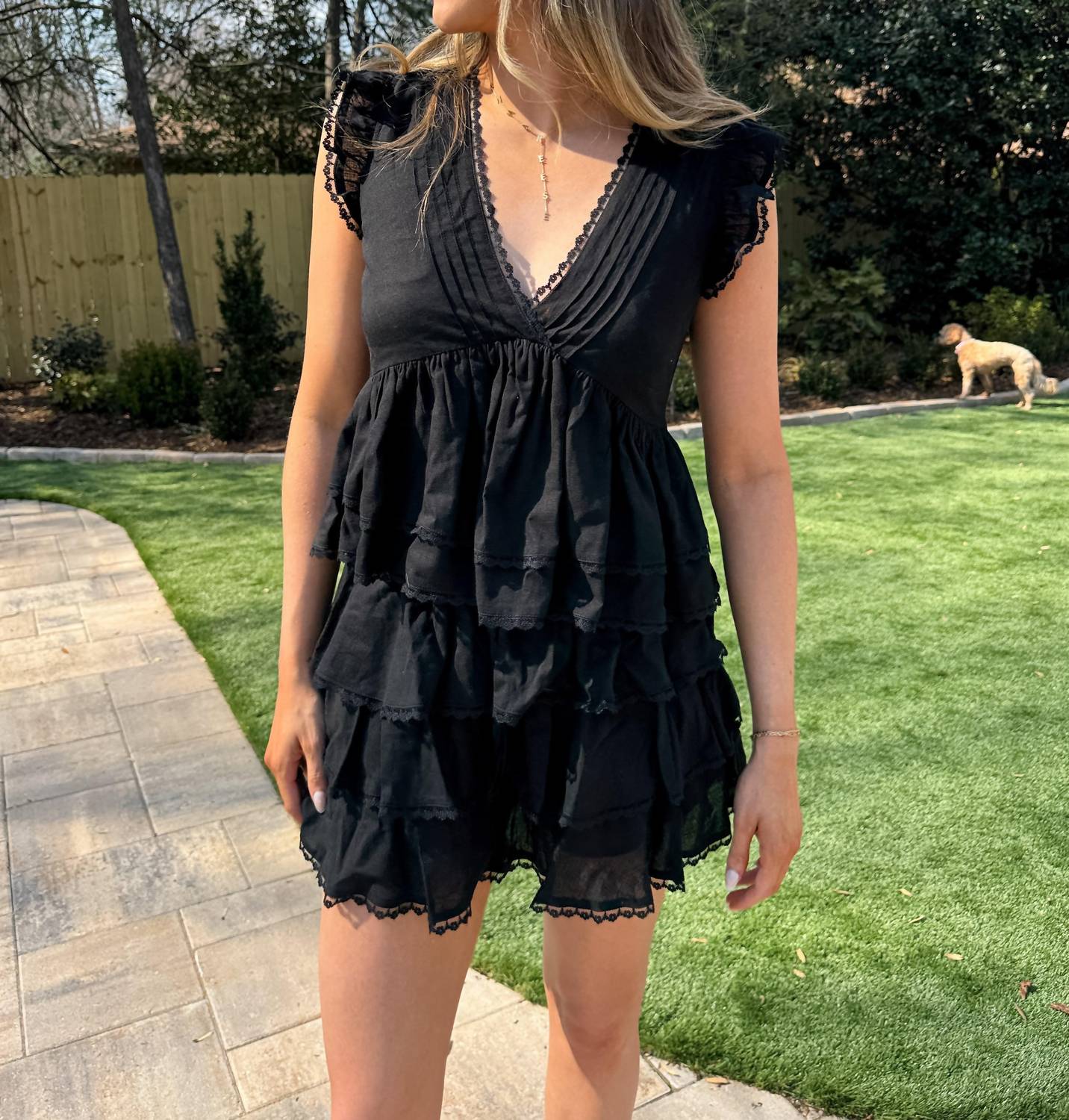 needii Petal & Tie Set in black - women's dress - view 4