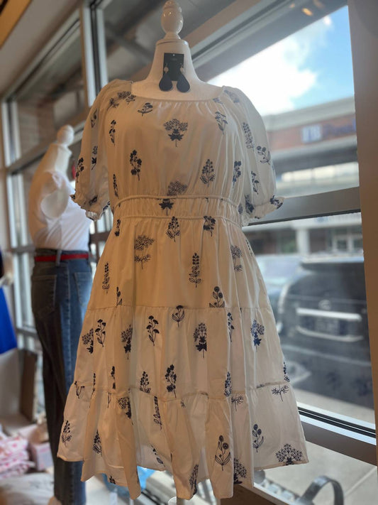 Hayden La - Bea Squareneck Short Sleeve Mini Dress