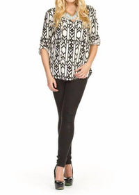 Papillon - Global Print Smock Shoulder Blouse