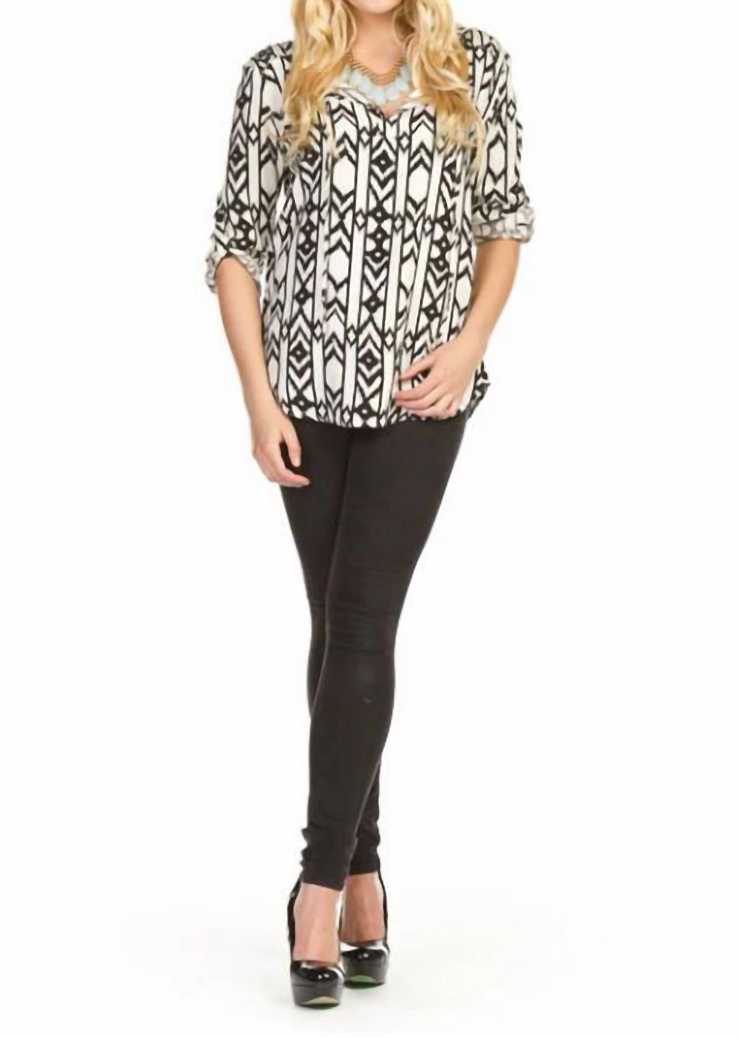 Papillon - Global Print Smock Shoulder Blouse