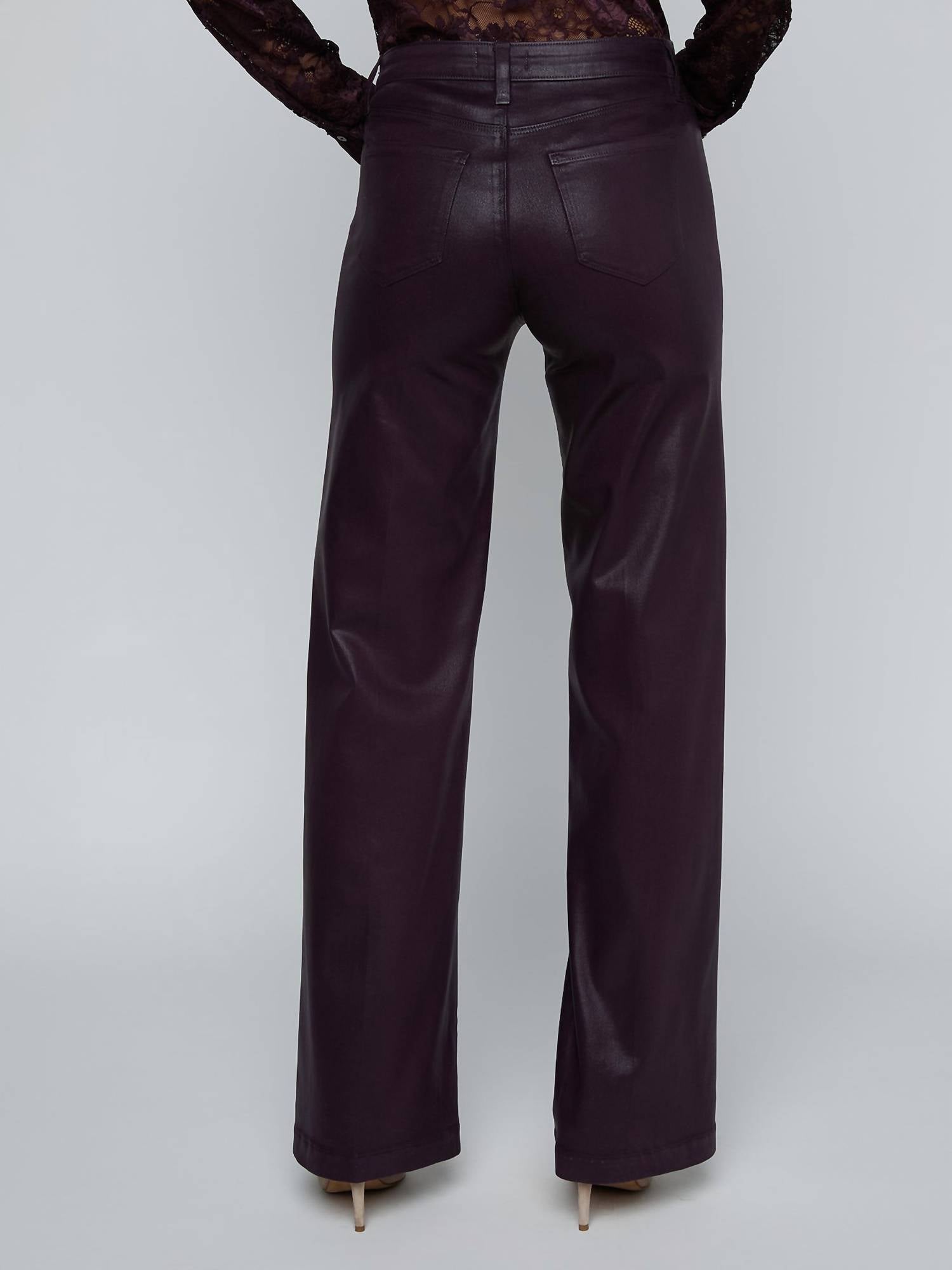 L'Agence - High Rise Wide Leg Coated Jean