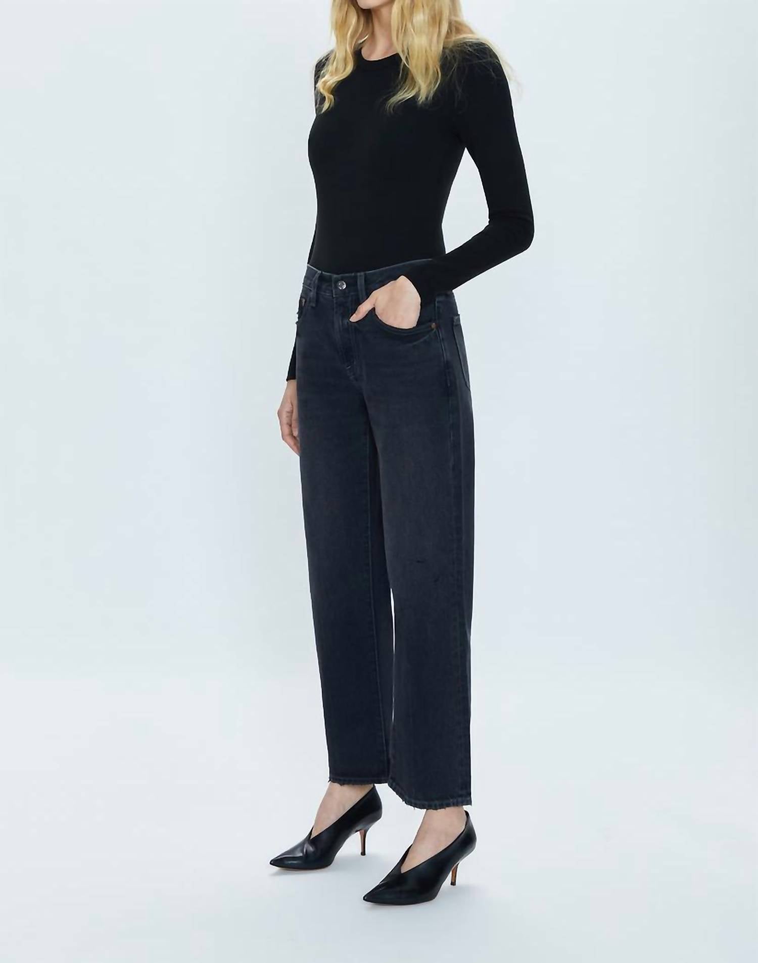 Pistola - Lexi Mid Rise Bowed Straight Leg Jeans