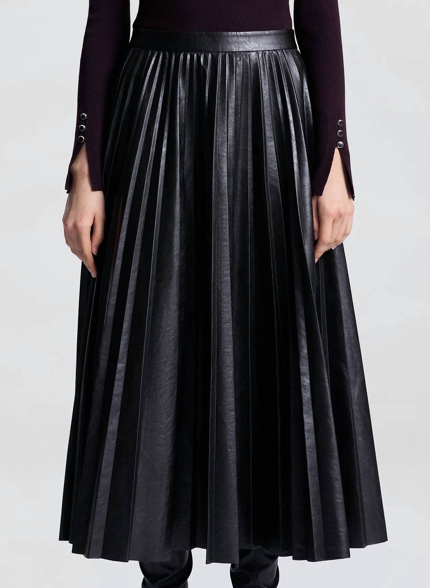A.L.C. - Etta Vegan Leather Midi Skirt