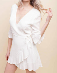 Honey Punch - Ruffle Wrap Romper