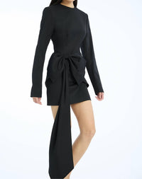 ROTATE Mini Dress With Long Sleeves in black - women's dress