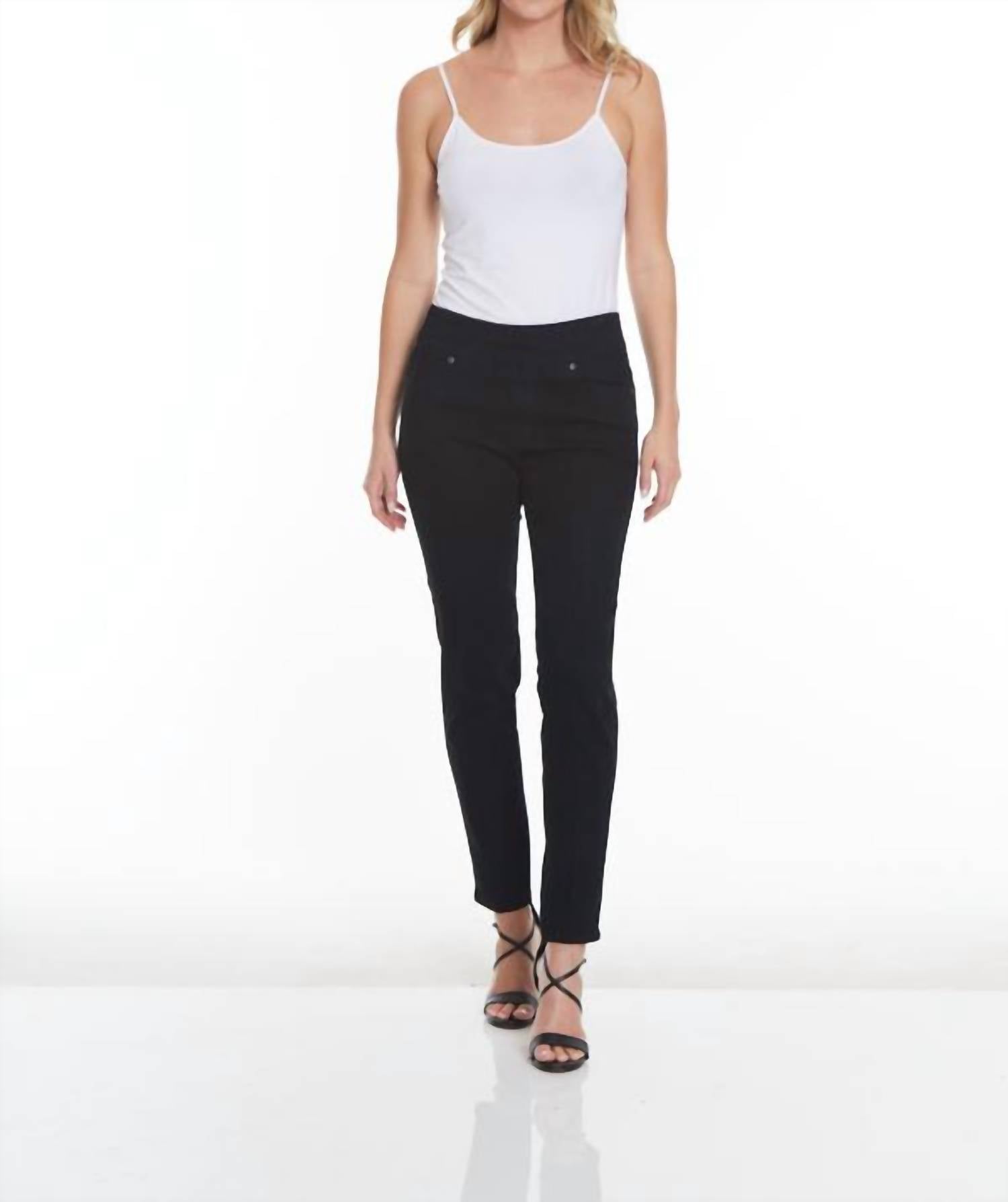 Slimsation By Multiples Pull On Jeans in black denim - women's jeans