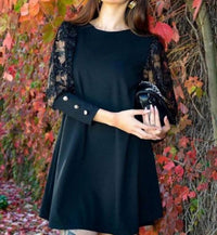 M Made In Italy - Lace Sleeve Mini Dress
