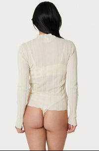 Find Me Now - Women's Second Skin Wide Ribbed Mock Neck Top