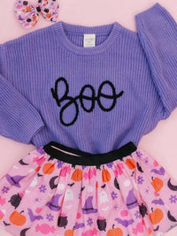 SWEET wink Boo Yarn Knit Sweater in purple - kids' dress - alternate view