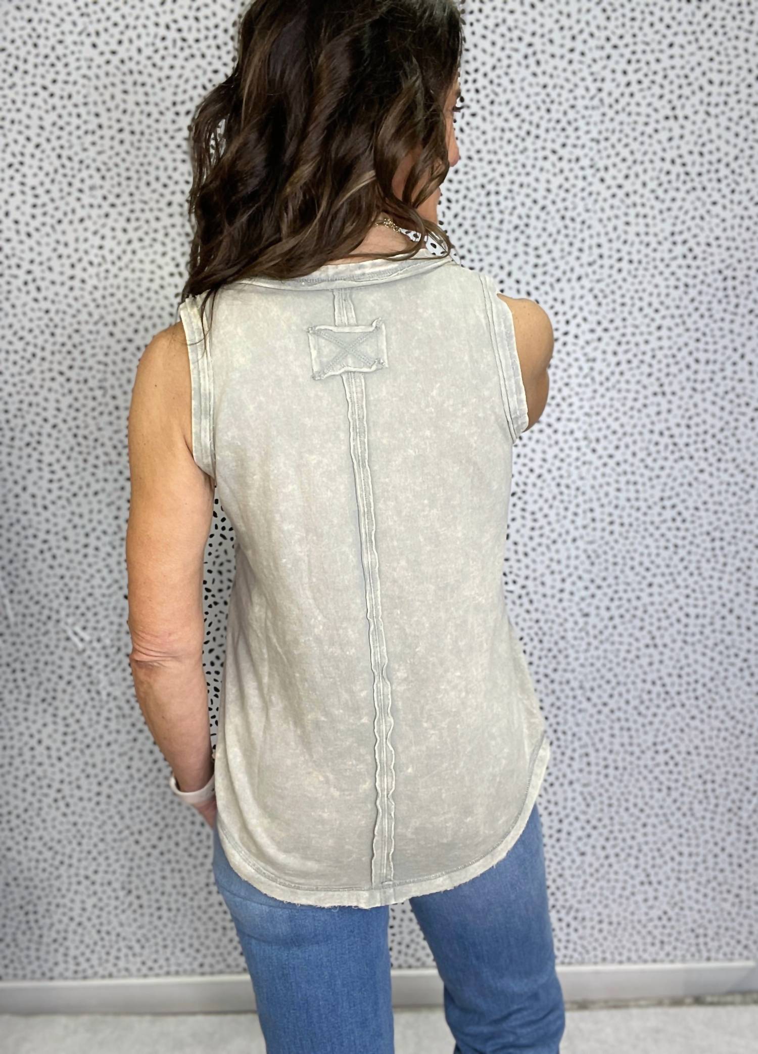 Zenana - Everyday Acid Washed Cotton Top