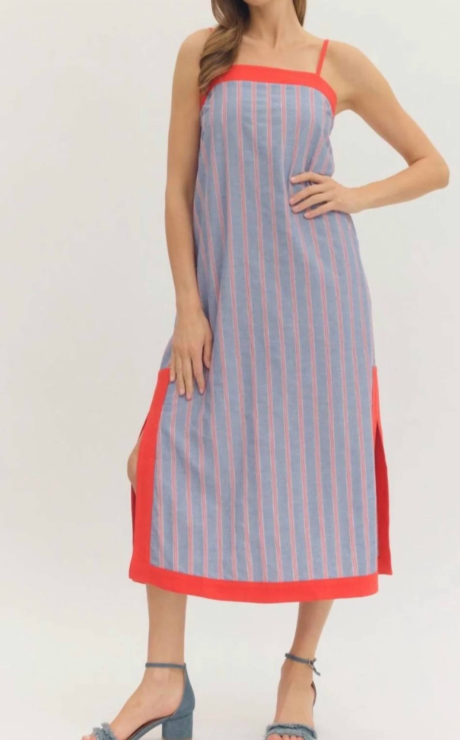 Entro - USA Pinstripe Maxi Dress