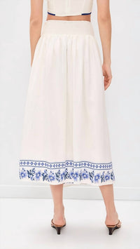Moon River - Susie Floral Detail Midi Skirt