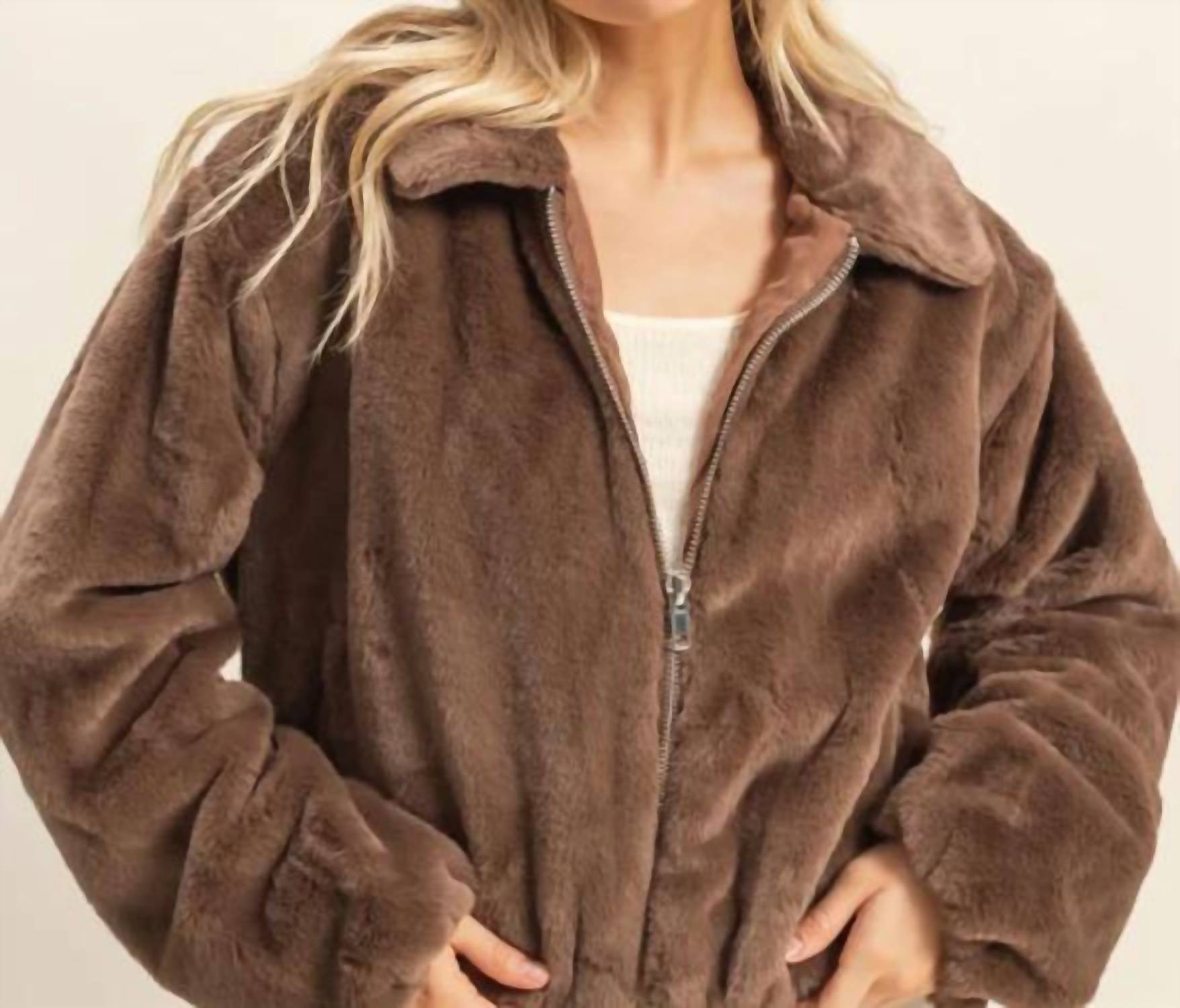 Hyfve - Gus Faux Fur Zip Jacket