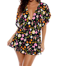 Luli Fama - Luli's Secret Garden Playera V-neck Ruffle Mini Dress