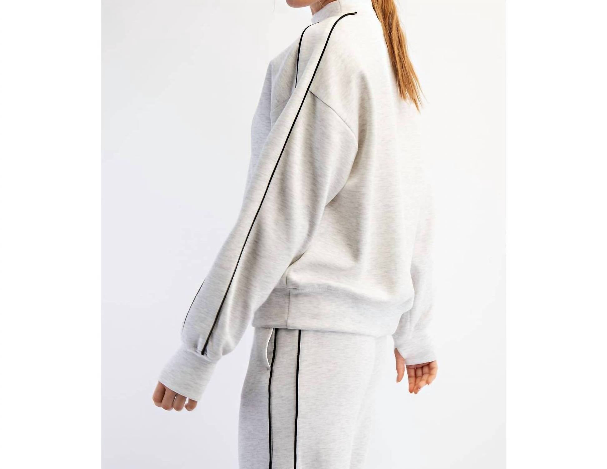 Rae Mode - Scuba Two Stripe Piping Mockneck Top