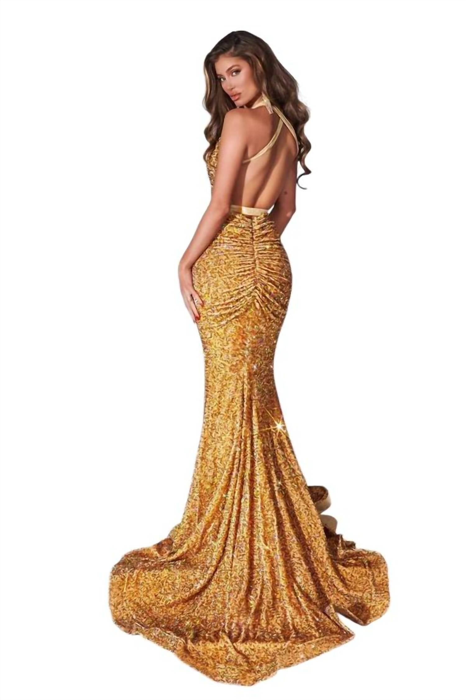 Portia&Scarlett - Open Back Sequin Prom Dress