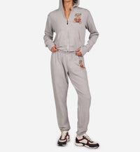 Lauren Moshi tansy sweat pant with boxing glove teddy bear in grey - women's pants