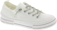 Very G Women's Aman Lace Up Platform Slip On Canvas Sneaker in white - women's sneaker - detail view