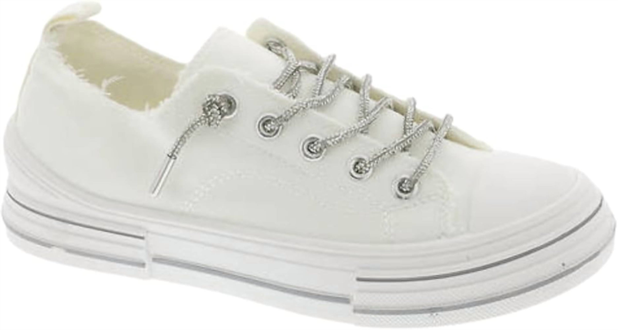 Very G Women's Aman Lace Up Platform Slip On Canvas Sneaker in white - women's sneaker - detail view