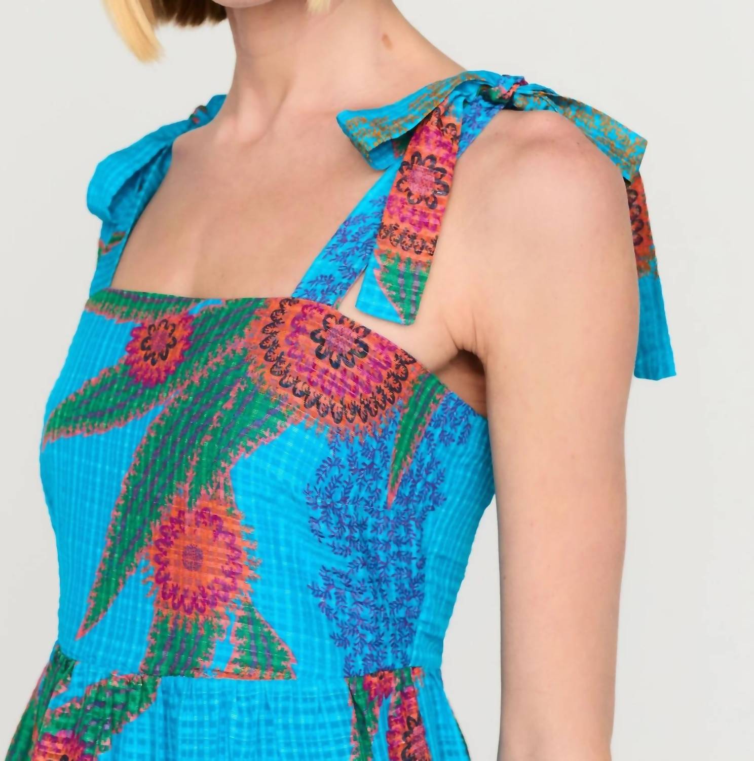 Marie Oliver Abby Dress in peacock - women's dress - alternate view