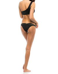 Beach Bunny - Tribal Theory One Shoulder Bikini Top - bikinis - black - clothing