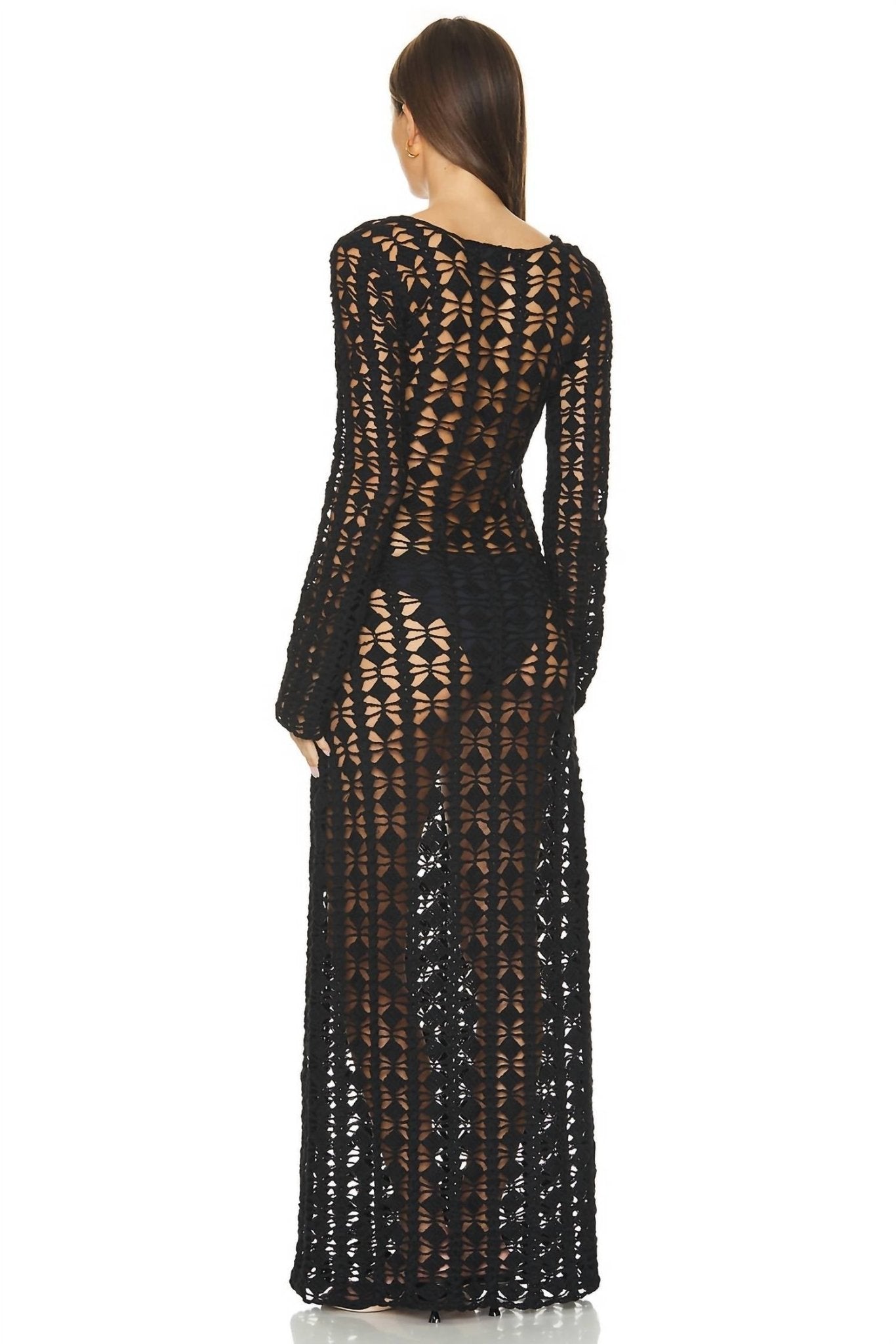 Beach Riot - Ariana Crochet Maxi Dress - black - clothing - cotton