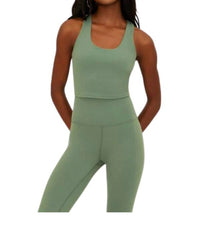 Beach Riot - Evelina V - neck Tank Top - clothing - green - polyester