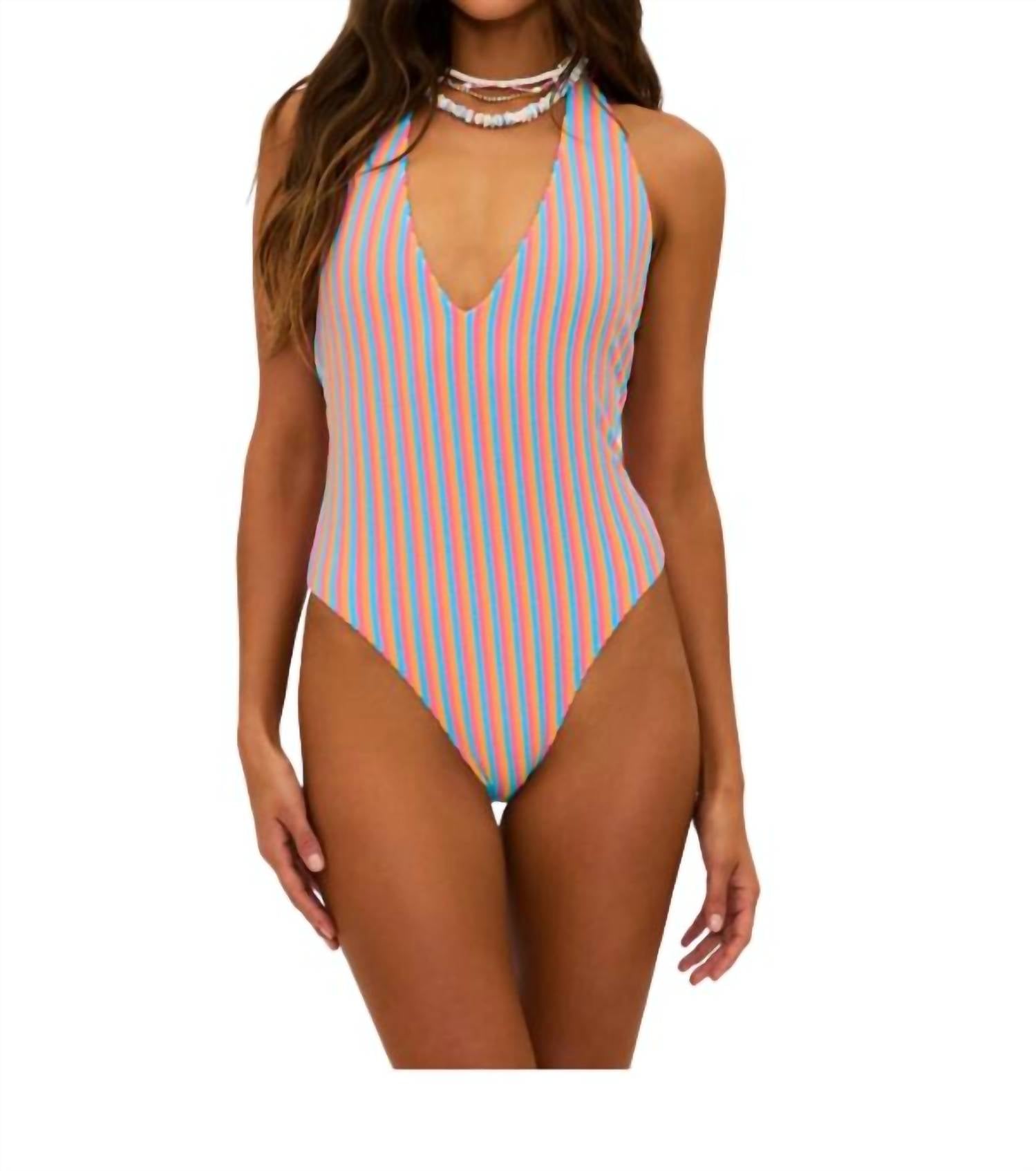 Beach Riot - Frida V - neck One Piece - clothing - one - pieces - pink