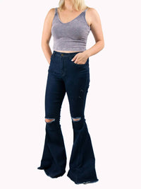Saints & Hearts - Distressed Hem Denim Jeans
