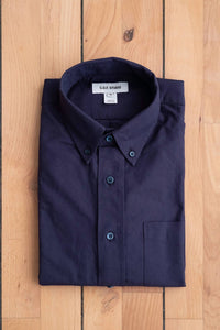 C.O.F. Studio Men's Button Down American Oxford Shirt in dark blue - men's shirt - detail view