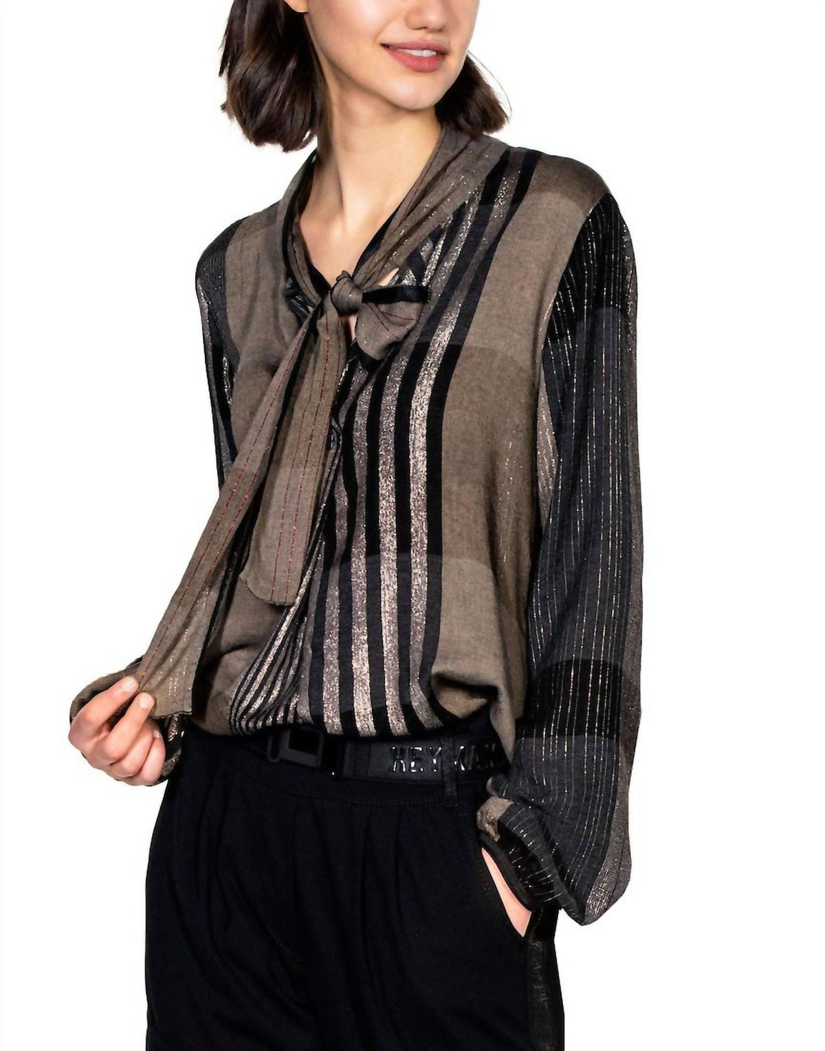 Beate Heymann - Glossy Plaid Blouse