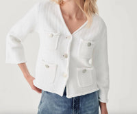 Beatrice - Cotton Tweed Button Front Jacket