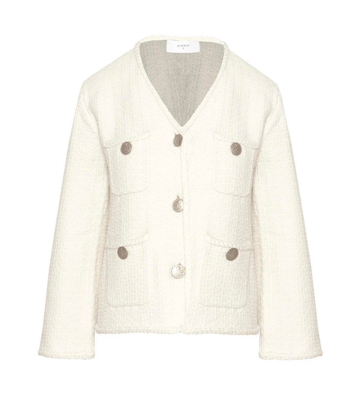 Beatrice - Cotton Tweed Button Front Jacket