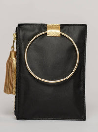Beau & Ro - Gold Ring Wristlet - bags - black - clutches
