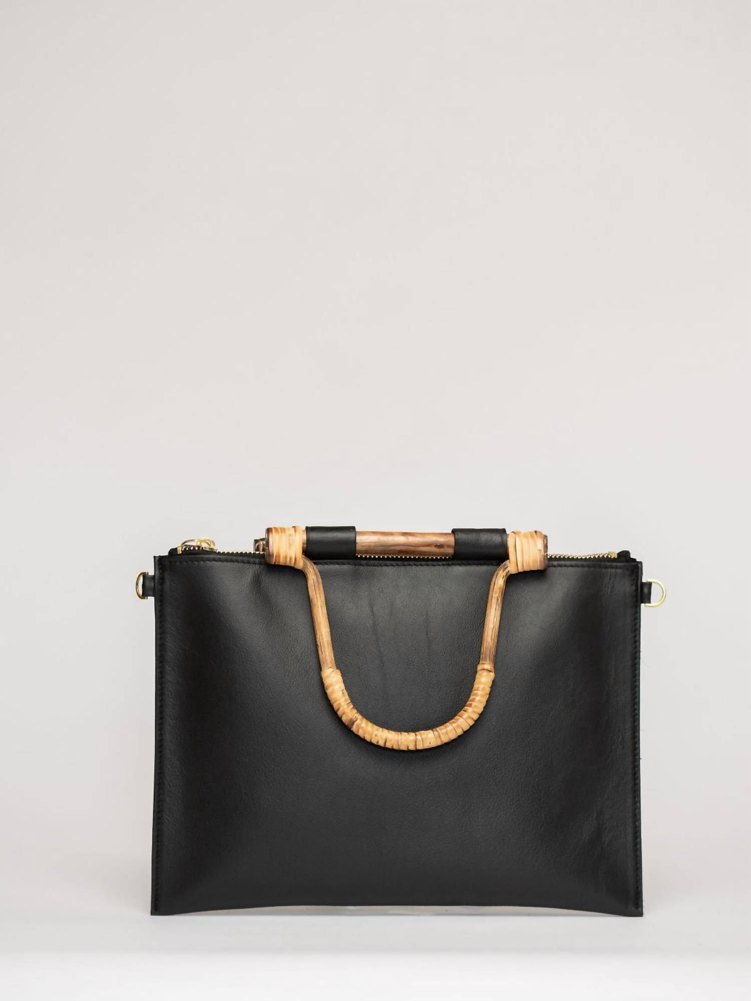 Beau & Ro - Women's Bamboo Clutch + Crossbody - bags - black - crossbody - bags