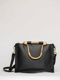 Beau & Ro - Women's Bamboo Clutch + Crossbody - bags - black - crossbody - bags