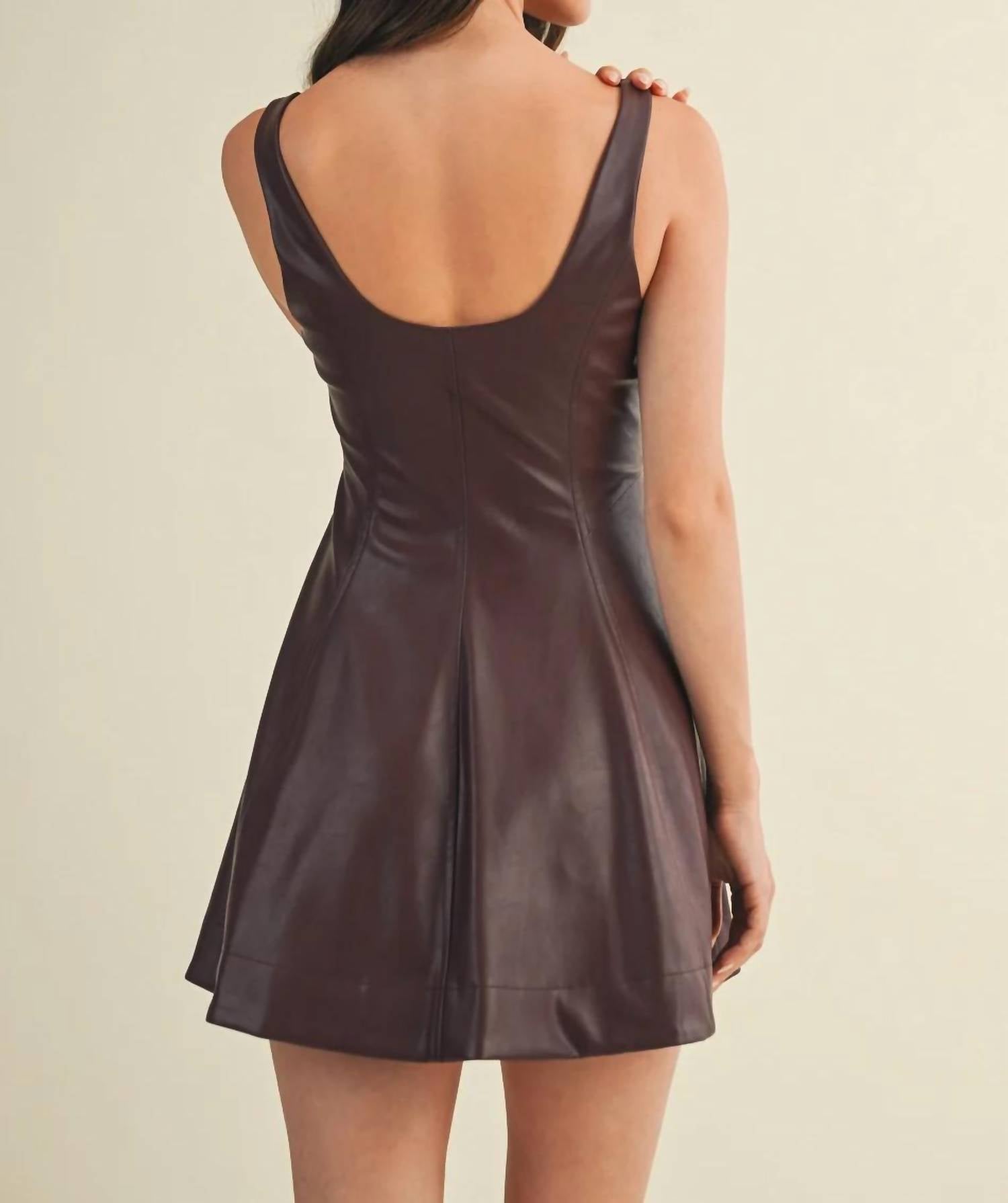 Mustard Seed - Zip Up Front Faux Leather Dress