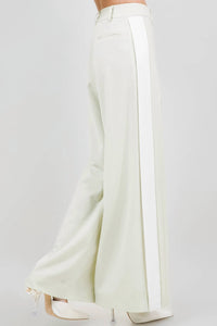 Whiteroom+Cactus - Contrast Side Panel Wide Leg Soft Woven Trousers